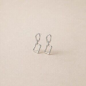Museori Sterling Silver Statement Dangle Earrings Linked Frames